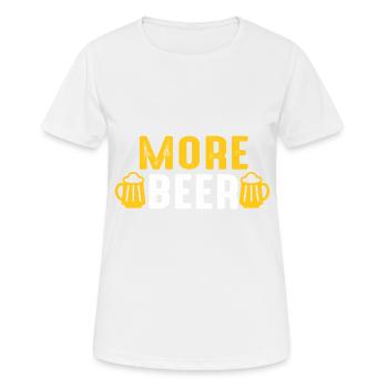 Plus de bière - T-shirt respirant Femme - blanc - Devant - AI Model Female 172 dark (172cm)