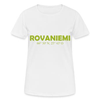 Rovaniemi - Finland - Coordinates - Longitude - Women's Breathable T-Shirt - white - Front - AI Model Female 172 dark (172cm)