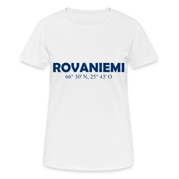 Rovaniemi - Finland - Coordinates - Longitude - Women's Breathable T-Shirt - white - Front - AI Model Female 172 dark (172cm)