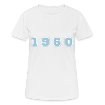 Numéro de l’année 1960 - T-shirt respirant Femme - blanc - Devant - AI Model Female 172 dark (172cm)
