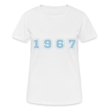 Numéro de l’année 1967 - T-shirt respirant Femme - blanc - Devant - AI Model Female 172 dark (172cm)