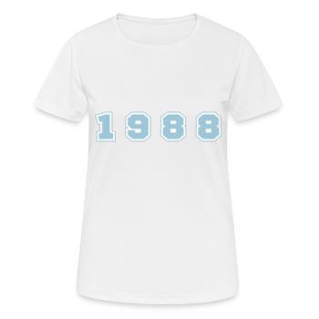 Numéro de l’année 1988 - T-shirt respirant Femme - blanc - Devant - AI Model Female 172 dark (172cm)