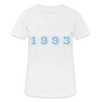 1993 Jahr Zahl - Frauen T-Shirt atmungsaktiv - Weiß - Vorne - AI Model Female 172 dark (172cm)
