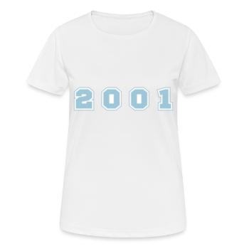 2001 Jahr Zahl - Frauen T-Shirt atmungsaktiv - Weiß - Vorne - AI Model Female 172 dark (172cm)