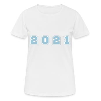 2021 Year Number - Women's Breathable T-Shirt - white - Front - AI Model Female 172 dark (172cm)