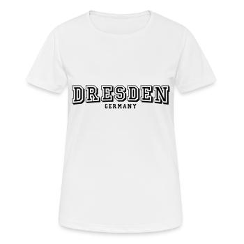 Dresden - Frauen T-Shirt atmungsaktiv - Weiß - Vorne - AI Model Female 172 dark (172cm)