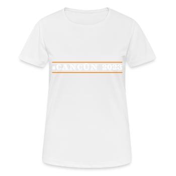 Cancun 2023 - Frauen T-Shirt atmungsaktiv - Weiß - Vorne - AI Model Female 172 dark (172cm)