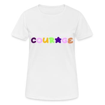 Courage, pensée positive - T-shirt respirant Femme - blanc - Devant - AI Model Female 172 dark (172cm)