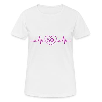 50e anniversaire Cinquantième fête du 50e anniversaire - T-shirt respirant Femme - blanc - Devant - AI Model Female 172 dark (172cm)