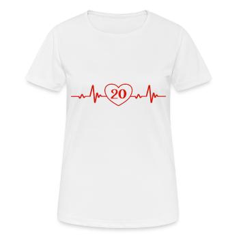 20e anniversaire Coeur 20 - T-shirt respirant Femme - blanc - Devant - AI Model Female 172 dark (172cm)