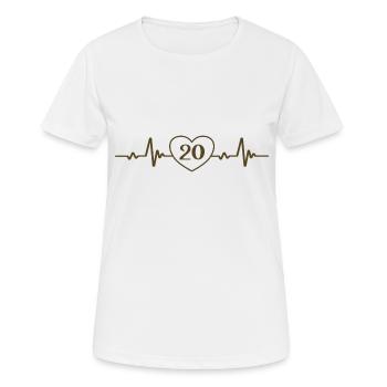 20e anniversaire Coeur 20 - T-shirt respirant Femme - blanc - Devant - AI Model Female 172 dark (172cm)
