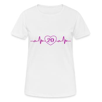 20e anniversaire Coeur 20 - T-shirt respirant Femme - blanc - Devant - AI Model Female 172 dark (172cm)