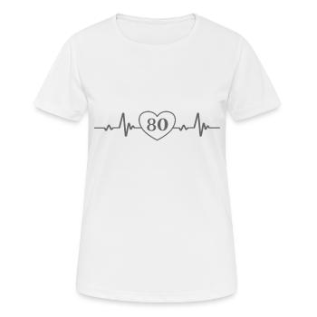 80e anniversaire Coeur 80 - T-shirt respirant Femme - blanc - Devant - AI Model Female 172 dark (172cm)