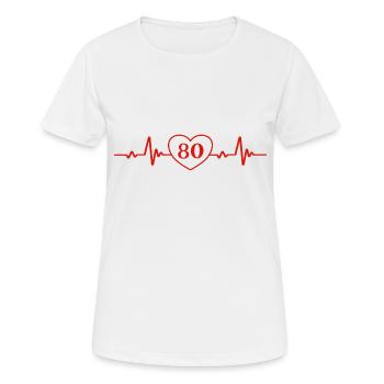 80th Birthday Heart 80 - Women's Breathable T-Shirt - white - Front - AI Model Female 172 dark (172cm)