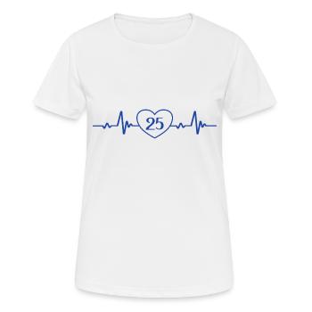 25. Geburtstag Herz 25 - Frauen T-Shirt atmungsaktiv - Weiß - Vorne - AI Model Female 172 dark (172cm)