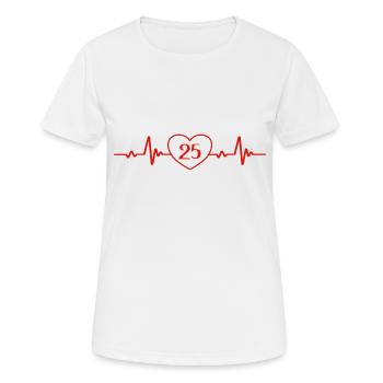 25. Geburtstag Herz 25 - Frauen T-Shirt atmungsaktiv - Weiß - Vorne - AI Model Female 172 dark (172cm)