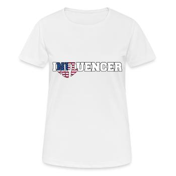 INFLUENCER - Women's Breathable T-Shirt - white - Front - AI Model Female 172 dark (172cm)