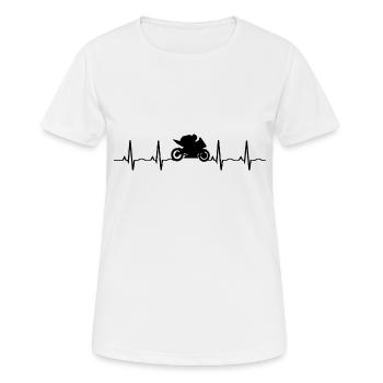 Électrocardiogramme de battement de cœur de moto - T-shirt respirant Femme - blanc - Devant - AI Model Female 172 dark (172cm)