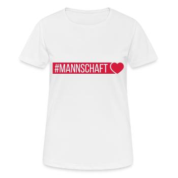 Mannschaft Herz - Frauen T-Shirt atmungsaktiv - Weiß - Vorne - AI Model Female 172 dark (172cm)