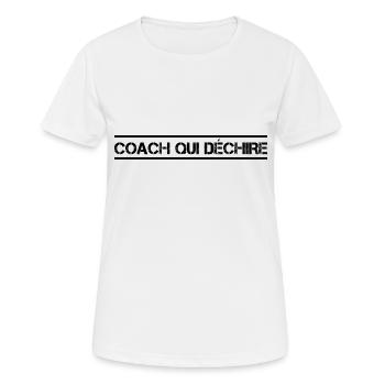 Coach Wer - Frauen T-Shirt atmungsaktiv - Weiß - Vorne - AI Model Female 172 dark (172cm)