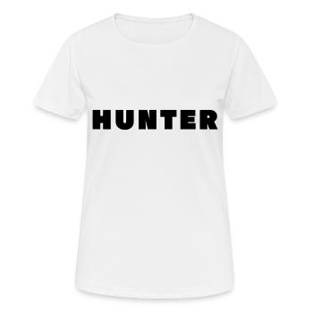 HUNTER (chasseur) - T-shirt respirant Femme - blanc - Devant - AI Model Female 172 dark (172cm)