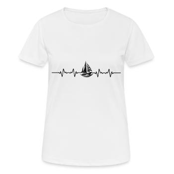 EKG Segeln Herzschlag für echte Segler - Frauen T-Shirt atmungsaktiv - Weiß - Vorne - AI Model Female 172 dark (172cm)