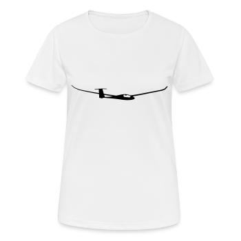 Segelflugzeug Discus - Frauen T-Shirt atmungsaktiv - Weiß - Vorne - AI Model Female 172 dark (172cm)