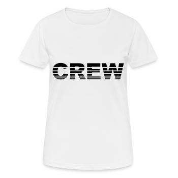 Crew - Frauen T-Shirt atmungsaktiv - Weiß - Vorne - AI Model Female 172 dark (172cm)
