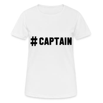 # captain - Frauen T-Shirt atmungsaktiv - Weiß - Vorne - AI Model Female 172 dark (172cm)