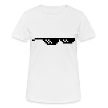 lunette pixel internet meme fun - T-shirt respirant Femme - blanc - Devant - AI Model Female 172 dark (172cm)