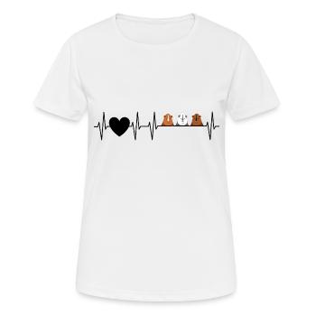 Heartbeat 3 cute guinea pigs gift - Women's Breathable T-Shirt - white - Front - AI Model Female 172 dark (172cm)