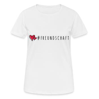 freundschaft herzen - Frauen T-Shirt atmungsaktiv - Weiß - Vorne - AI Model Female 172 dark (172cm)