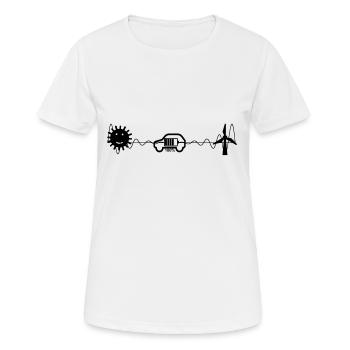 e-auto, e-mobilität,elektro-auto, zoe, EV-driver, - Frauen T-Shirt atmungsaktiv - Weiß - Vorne - AI Model Female 172 dark (172cm)