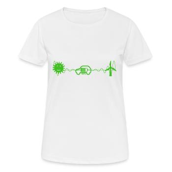 e-auto, e-mobilität,elektro-auto, zoe, EV-driver, - Frauen T-Shirt atmungsaktiv - Weiß - Vorne - AI Model Female 172 dark (172cm)