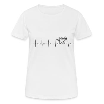 Heartbeat Wheelbarrow Garden Gardening Gardener - Women's Breathable T-Shirt - white - Front - AI Model Female 172 dark (172cm)