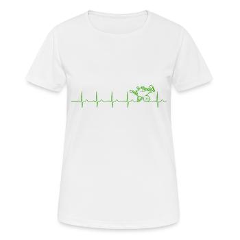 Heartbeat Wheelbarrow Garden Gardening Gardener - Women's Breathable T-Shirt - white - Front - AI Model Female 172 dark (172cm)