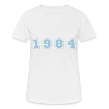 Numéro de l’année 1984 - T-shirt respirant Femme - blanc - Devant - AI Model Female 172 dark (172cm)