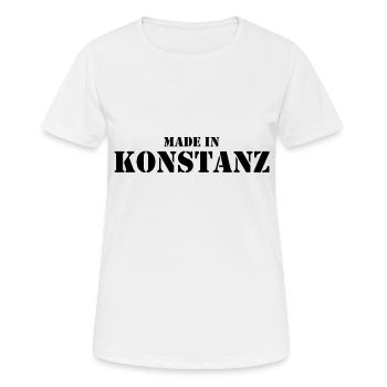 Fabriqué à Constance - Lac de Constance - T-shirt respirant Femme - blanc - Devant - AI Model Female 172 dark (172cm)