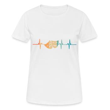 Heartbeat Theater Actor - Women's Breathable T-Shirt - white - Front - AI Model Female 172 dark (172cm)