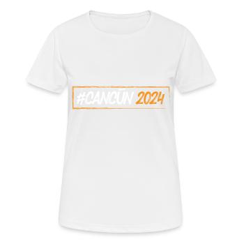 Cancun 2024 - Frauen T-Shirt atmungsaktiv - Weiß - Vorne - AI Model Female 172 dark (172cm)