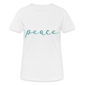 Friede - Frauen T-Shirt atmungsaktiv - Weiß - Vorne - AI Model Female 172 dark (172cm)