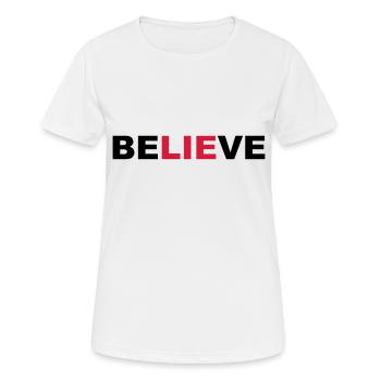 croire - T-shirt respirant Femme - blanc - Devant - AI Model Female 172 dark (172cm)