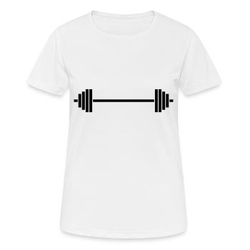 Langhantel Krafttraining - Frauen T-Shirt atmungsaktiv - Weiß - Vorne - AI Model Female 172 dark (172cm)