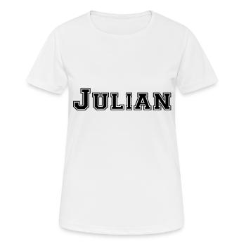 julian - Frauen T-Shirt atmungsaktiv - Weiß - Vorne - AI Model Female 172 dark (172cm)
