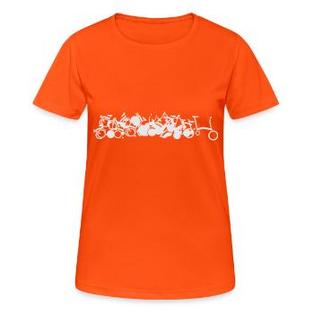 CHAINSTORY X Bromptonzzz - Women's Breathable T-Shirt - neon orange - Front - AI Model Female 172 dark (172cm)