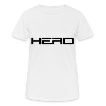 Hero Logo - Women's Breathable T-Shirt - white - Front - AI Model Female 172 dark (172cm)