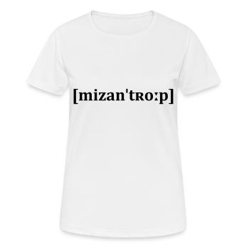 Misanthrop - [mizanˈtʀoːp] - Menschenfeind - Frauen T-Shirt atmungsaktiv - Weiß - Vorne - AI Model Female 172 dark (172cm)