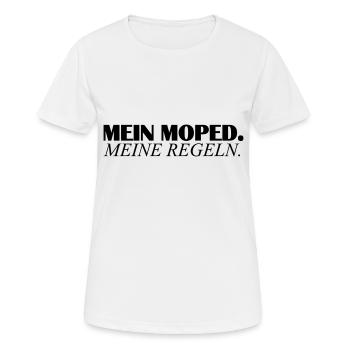mein moped - Frauen T-Shirt atmungsaktiv - Weiß - Vorne - AI Model Female 172 dark (172cm)