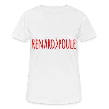 Renard>Poule Renard supérieur à Poule (rouge) - T-shirt respirant Femme - blanc - Devant - AI Model Female 172 dark (172cm)