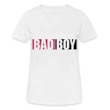 Text Bad Boy - Women's Breathable T-Shirt - white - Front - AI Model Female 172 dark (172cm)